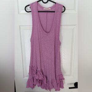 We The Free Purple Ruffle Tank Top Dress